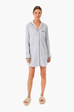 Navy French Ticking Nightshirt