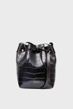 Mansur Gavriel Chocolate Croc Mini Bucket