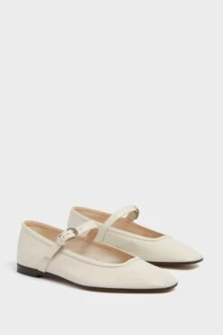 Ecru Leather Ballet Mary Janes -Loeffler Cloth Shop jda6gfM2glMLV6of7trkKTSGP15E2tg8 1