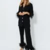 Black Party Pajama Set With Feathers -Loeffler Cloth Shop k39Ges07YZhGKVJFteg8VTv7bhp2QE6V 1