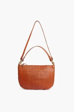 Natural Woven Checker Moyen Messenger