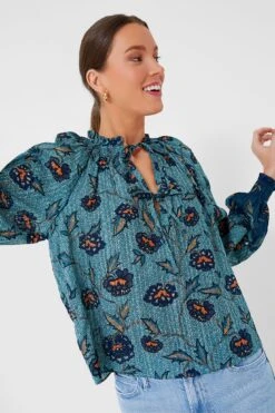 ULLA JOHNSON Cornflower Kaitlyn Blouse -Loeffler Cloth Shop kApP8VbzqHMvNGwJIjKGrhkC0vMDYIcH 1