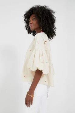 Tan Embroidered Blooms Blouse -Loeffler Cloth Shop kKCoGA17P2GmAEwGw2w57wQxDhvQEVXz 1