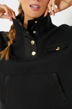 Black Snap Neck Bailey Pullover -Loeffler Cloth Shop kTU7VGYaWXDpb3Y1Zz0UsM2U2zOsH3wS 1