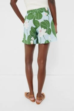 Green Waterlily Bizzy Linen Shorts -Loeffler Cloth Shop kUYdV2NaWWJP5R3FkTU02YTHcbZHyM1r 1