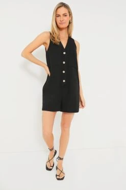 Black Textured Myla Romper -Loeffler Cloth Shop kuxL6SgKp2Khy5jxoxxNuvc6JW9ausoV 1