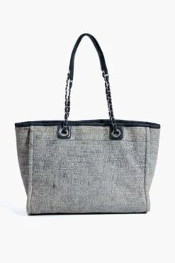 CHANEL Grey Deauville MM Chain Tote -Loeffler Cloth Shop lO85TmaSq3acT38yOU8hyaFPJctqqSlS 1