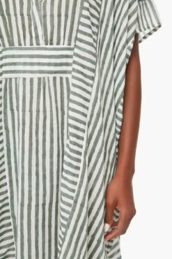 Moss Stripe Emerson Short Caftan 11 Moss Stripe Emerson Short Caftan -Loeffler Cloth Shop lXtcxmZhaPxH1iB19fPeftb3Qc52sPea 1