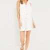 White Textured Myla Romper