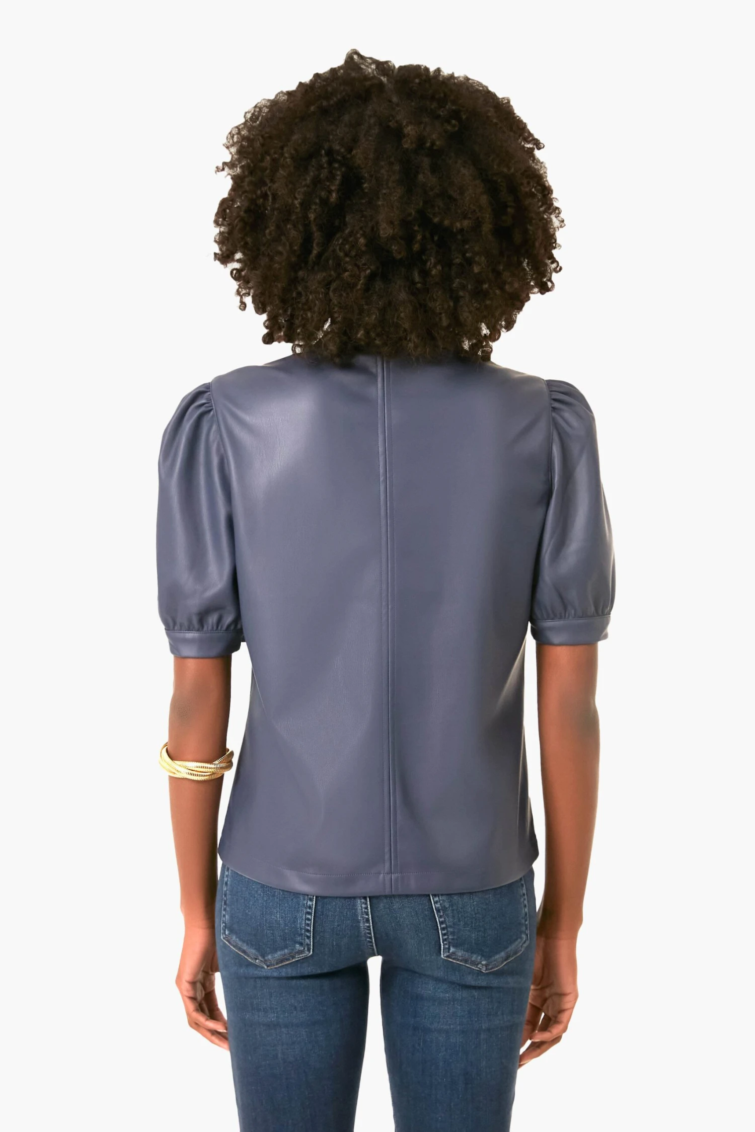 Vegan Leather Split Neck Top 6 Vegan Leather Split Neck Top - Image 4