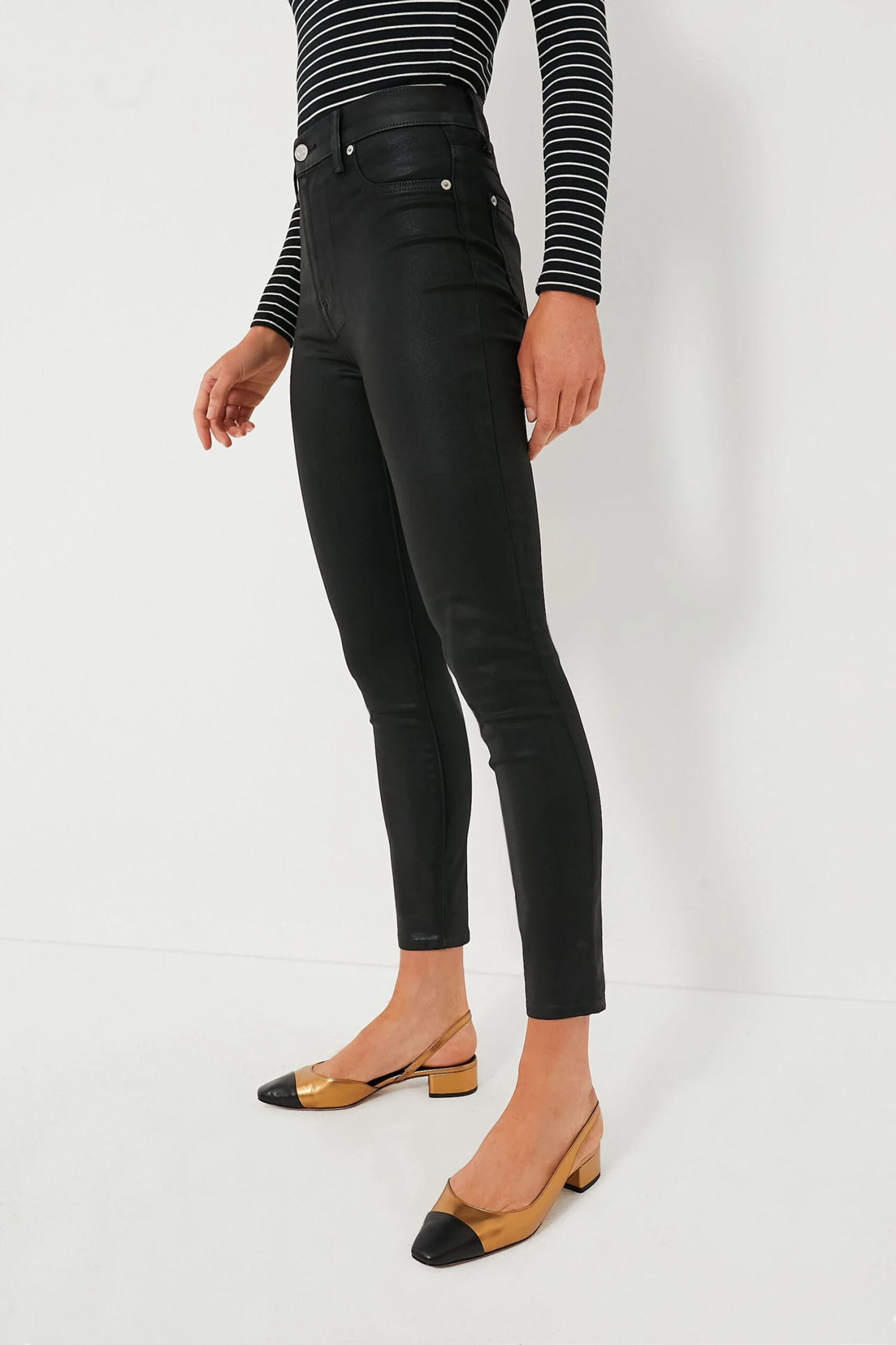 7 For All Mankind The Black Coated High Waist Ankle Skinny 5 7 For All Mankind The Black Coated High Waist Ankle Skinny - Image 3