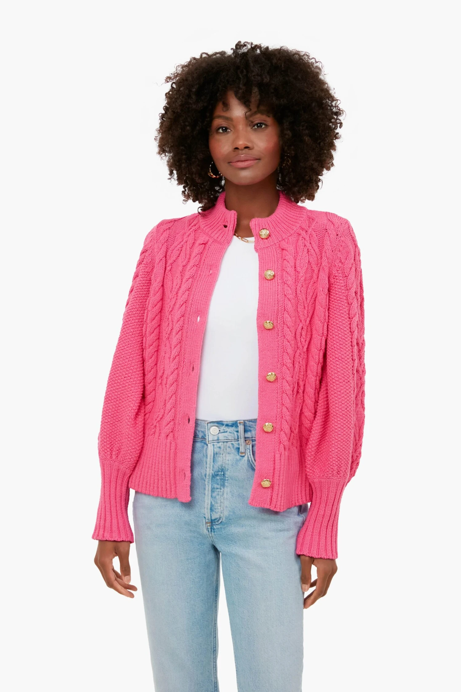 Hot Pink Cotton Colette Cardigan 3 Hot Pink Cotton Colette Cardigan