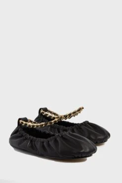 ULLA JOHNSON Noir Leather Ballet Flats With Chain -Loeffler Cloth Shop mUK7JxXpPylKbk02Oc1fB9BdXkS7b3KC 1