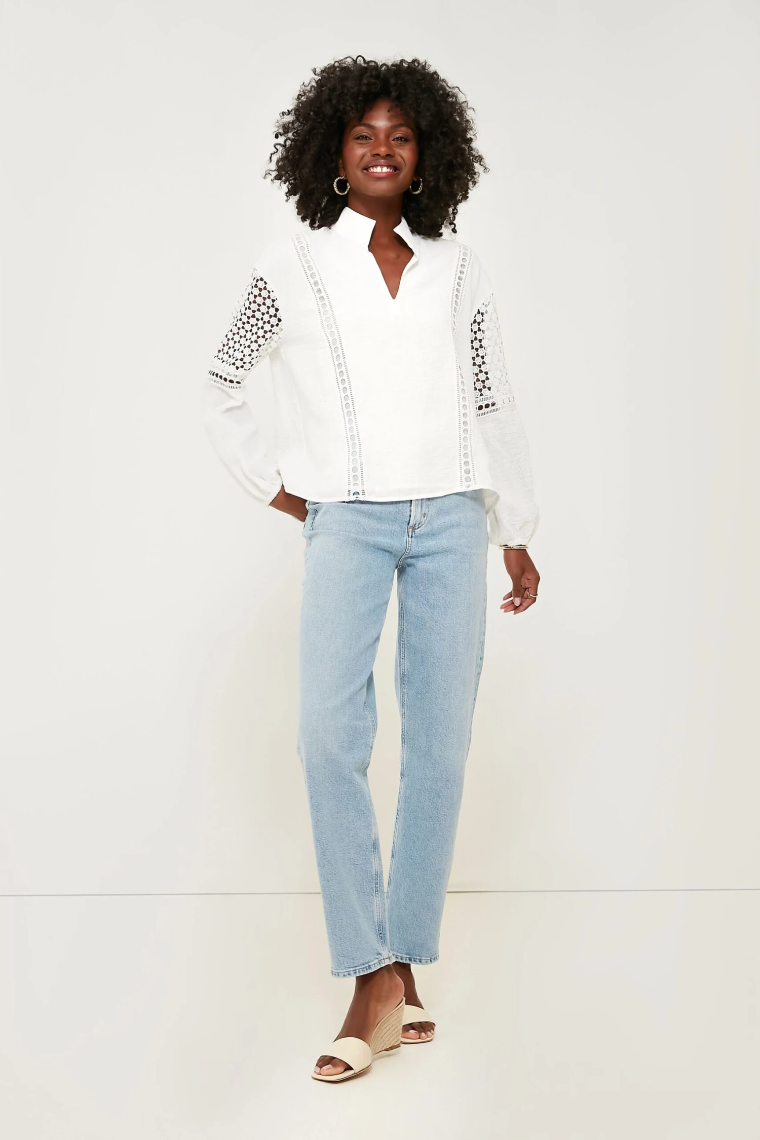 White Eyelet Jane Blouse 8 White Eyelet Jane Blouse - Image 6