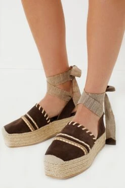 ULLA JOHNSON Dark Brown Stitch Detail Espadrilles -Loeffler Cloth Shop n9DglW8nAcvgAp5g9XpBiG6FcMZG0S0Y 1
