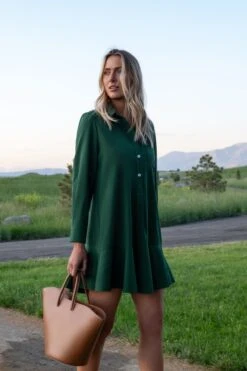 Hunter Green Crepe Callahan Dress -Loeffler Cloth Shop n9MPy8sIUSyFeEy5uU9ngqvYq7Oh68Px 1