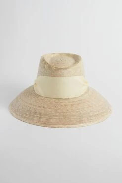 Wide Ivory Grosgrain Wildflower Hat