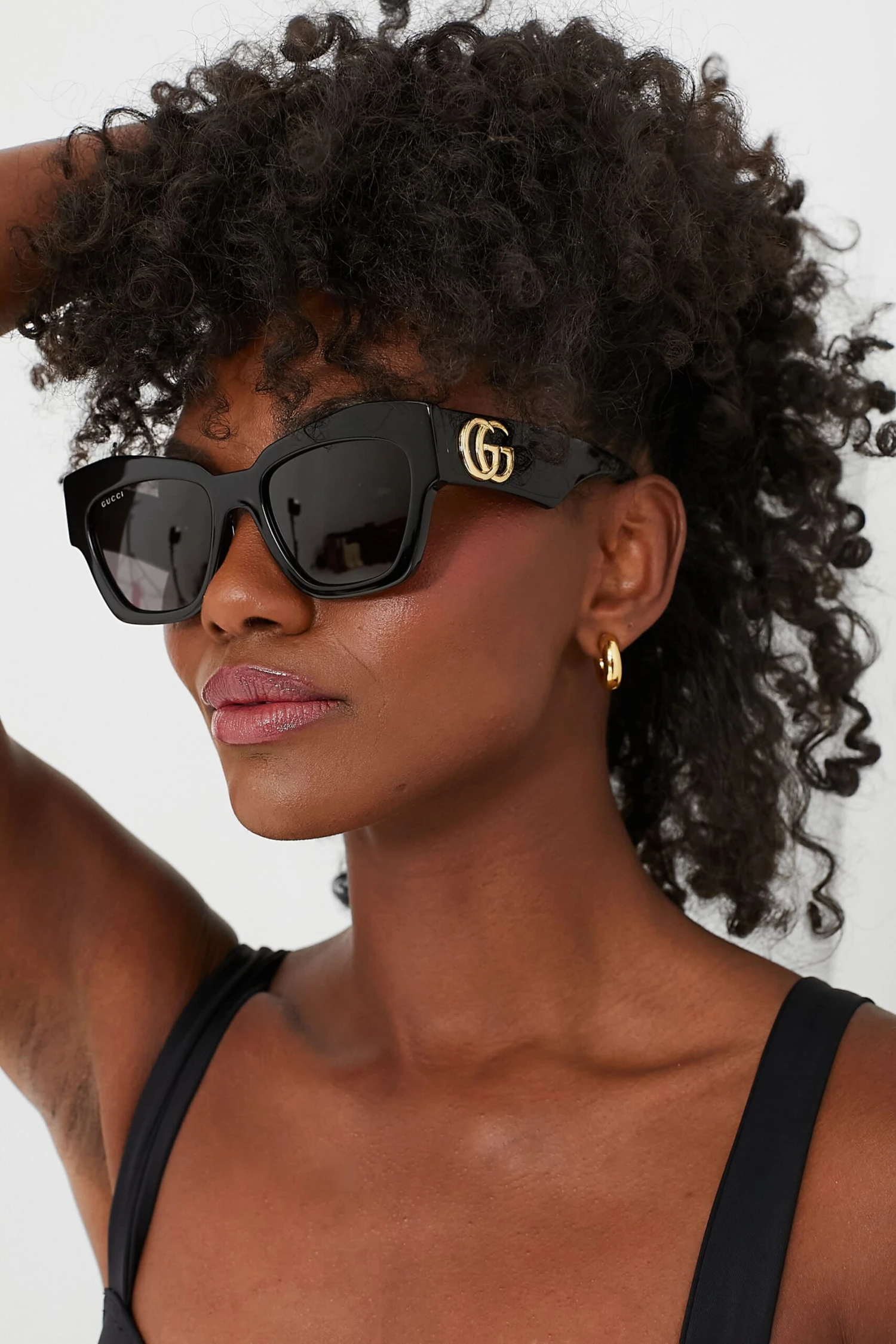 Gucci Black Rectangle Sunglasses 4 Gucci Black Rectangle Sunglasses - Image 2