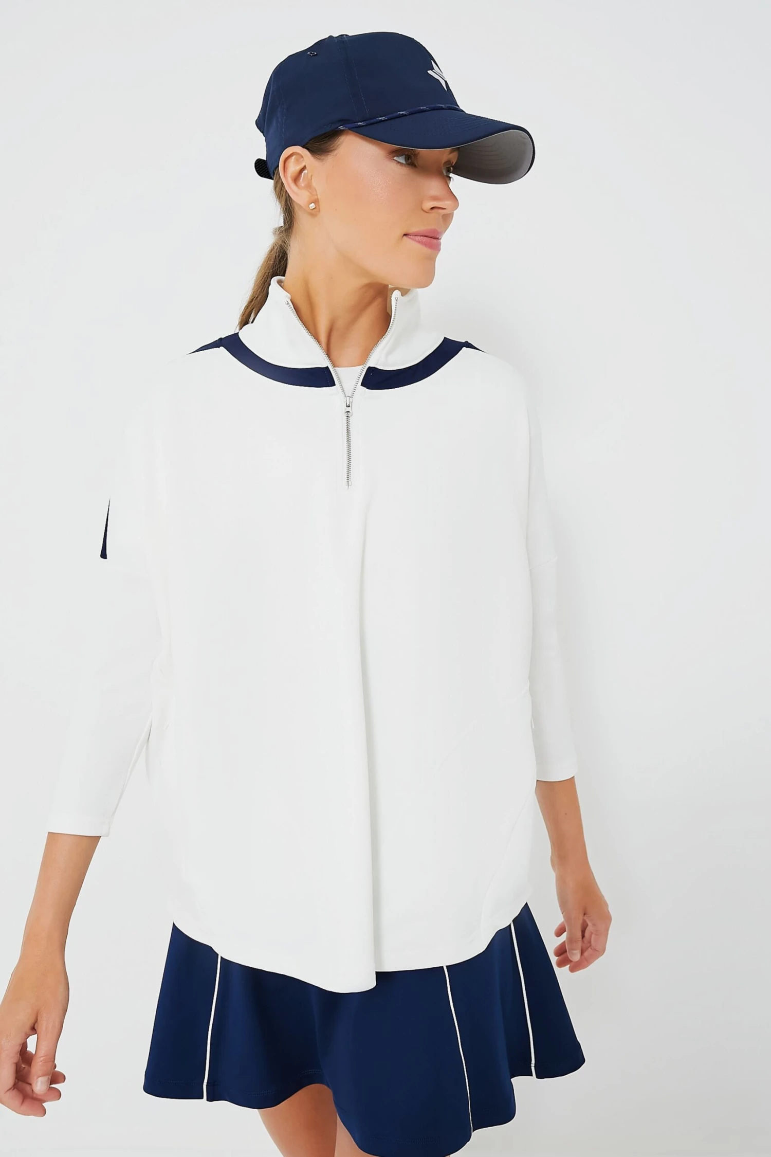 White And Navy Amelie Quarter Zip 2 White And Navy Amelie Quarter Zip