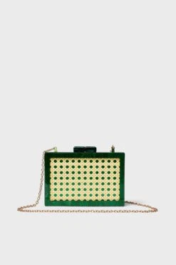 Emerald Swirl Cane Acrylic Clutch