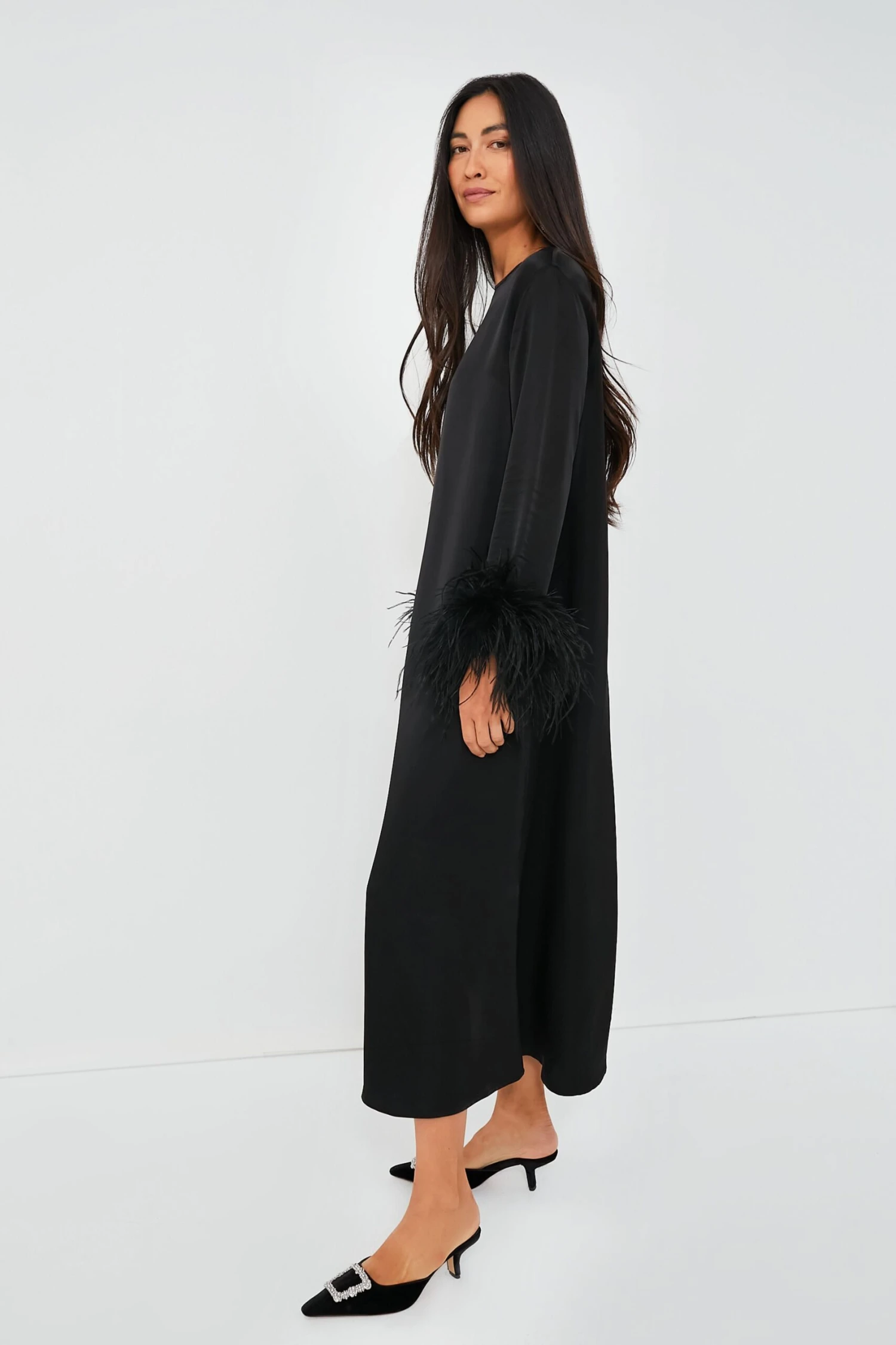Black Suzi Maxi Dress With Detachable Feathers 5 Black Suzi Maxi Dress With Detachable Feathers - Image 3