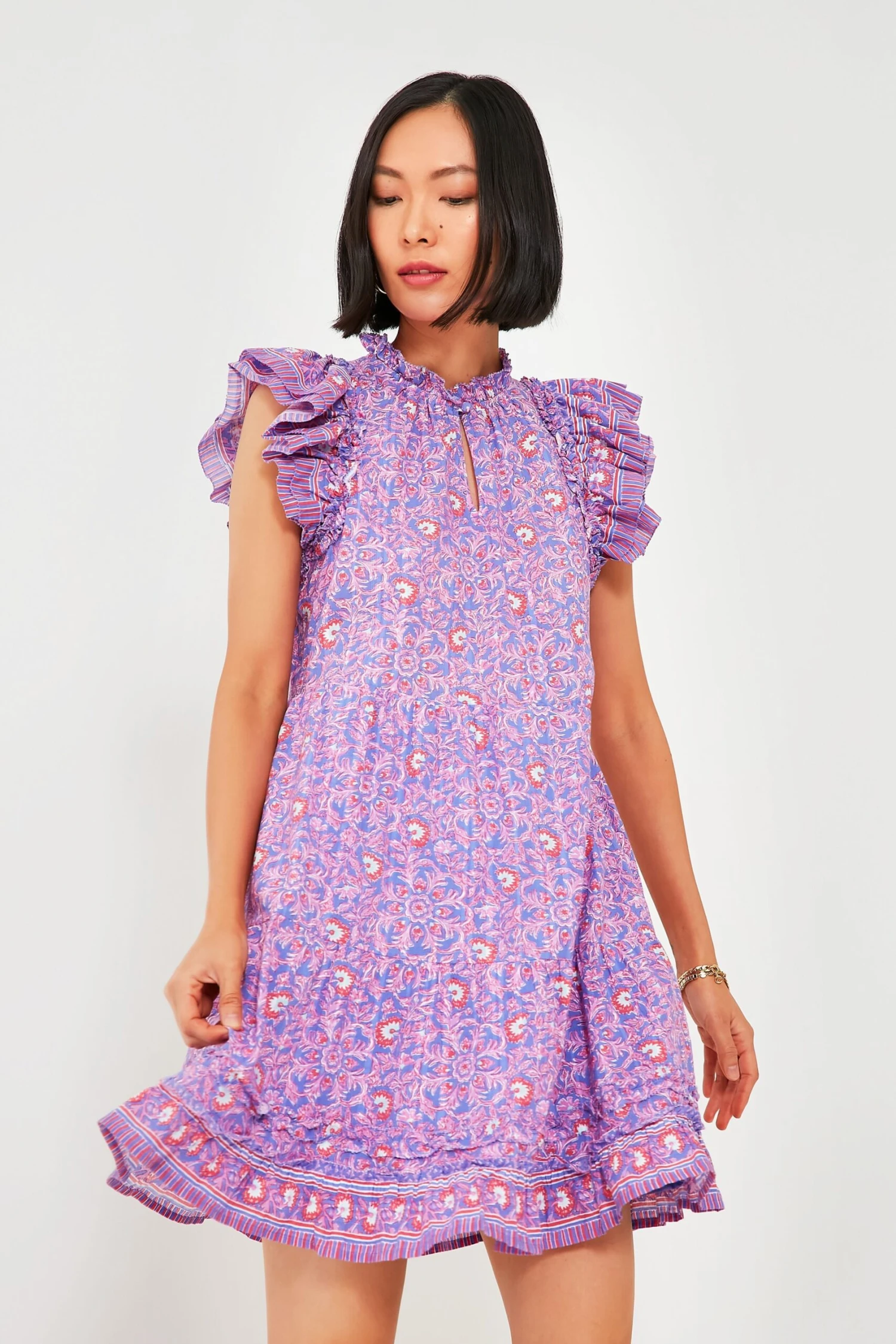 Vineyard Vines Violet Katama Print Ruffle Dress 9 Vineyard Vines Violet Katama Print Ruffle Dress - Image 7