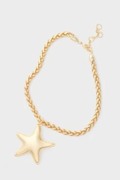 Gold Starfish Pendant Necklace