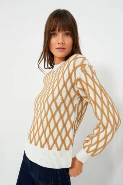 Tan & Cream Toni Trellis Crewneck -Loeffler Cloth Shop pk0Jj86LnRrNGdJ8ekFjWwpSd0kgjXqT 1