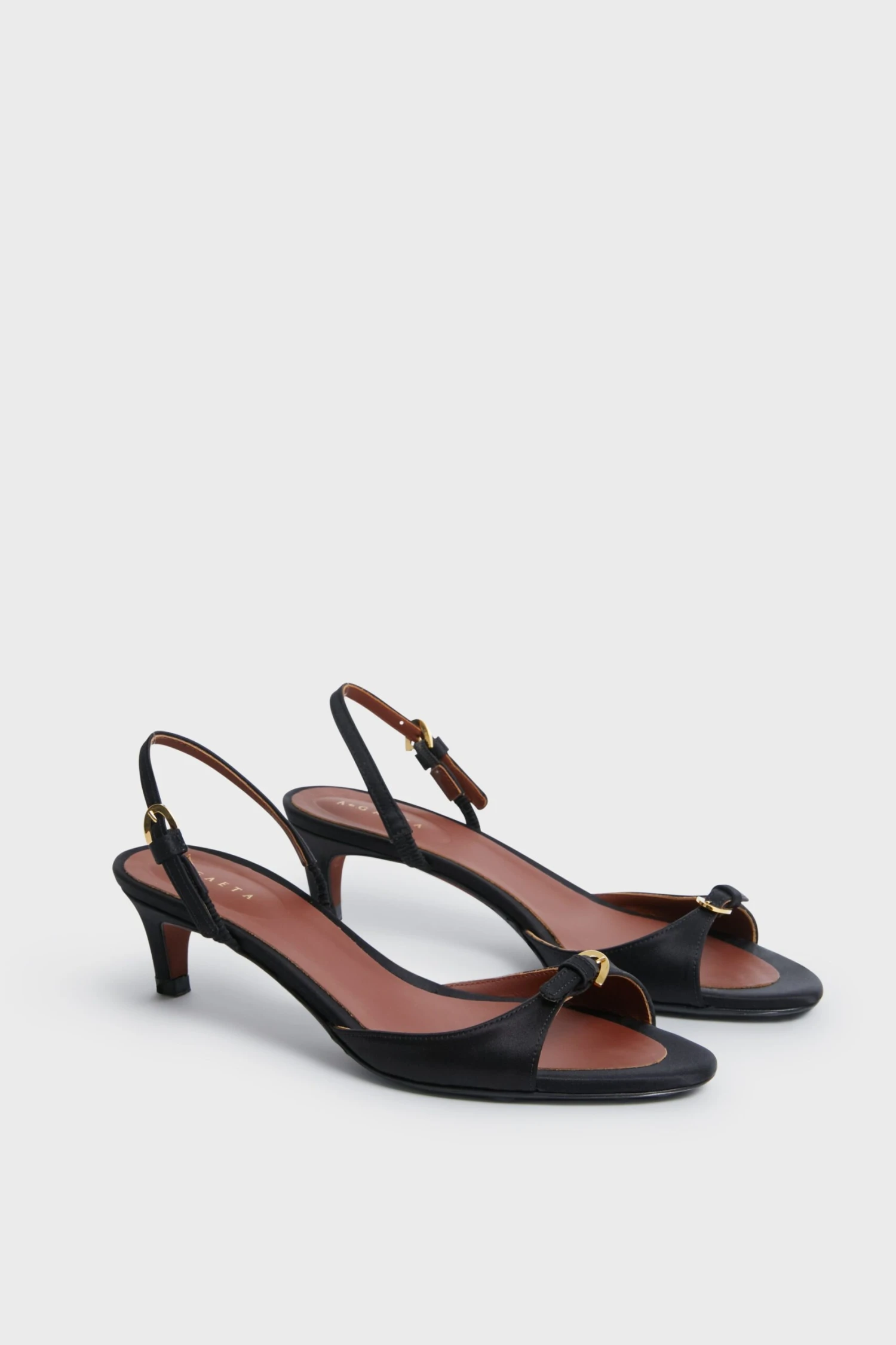 Black Crepe Satin Capricciosa Heels 6 Black Crepe Satin Capricciosa Heels - Image 4