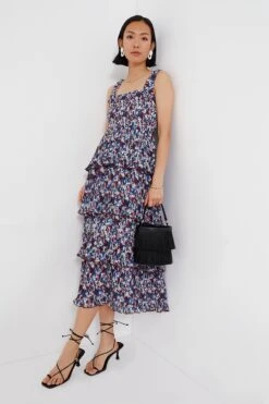 Ganni Multi Pleated Georgette Flounce Smock Midi Dress -Loeffler Cloth Shop qQEbPZXWYLzNgIzhOjyO0cEeidqZrkrF 1