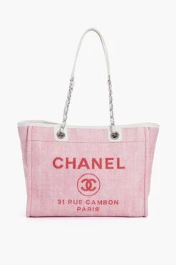 CHANEL Pink Deauville MM Chain Tote