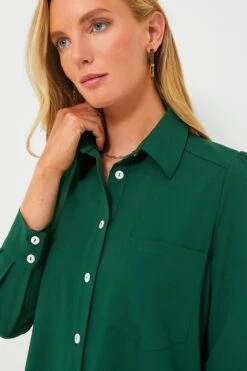 Hunter Green Crepe Callahan Dress -Loeffler Cloth Shop r7QaDLlSPgri4OTEFHkK0nOE9Ro4qme0 1