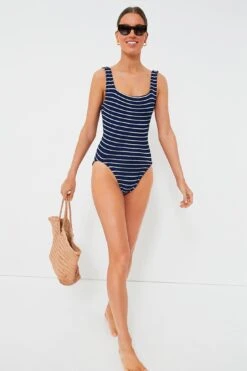 Navy And White Classic Square Neck One Piece -Loeffler Cloth Shop rG6pCPvEuUjUVV2di7b3IxWUXgGISRFm 1