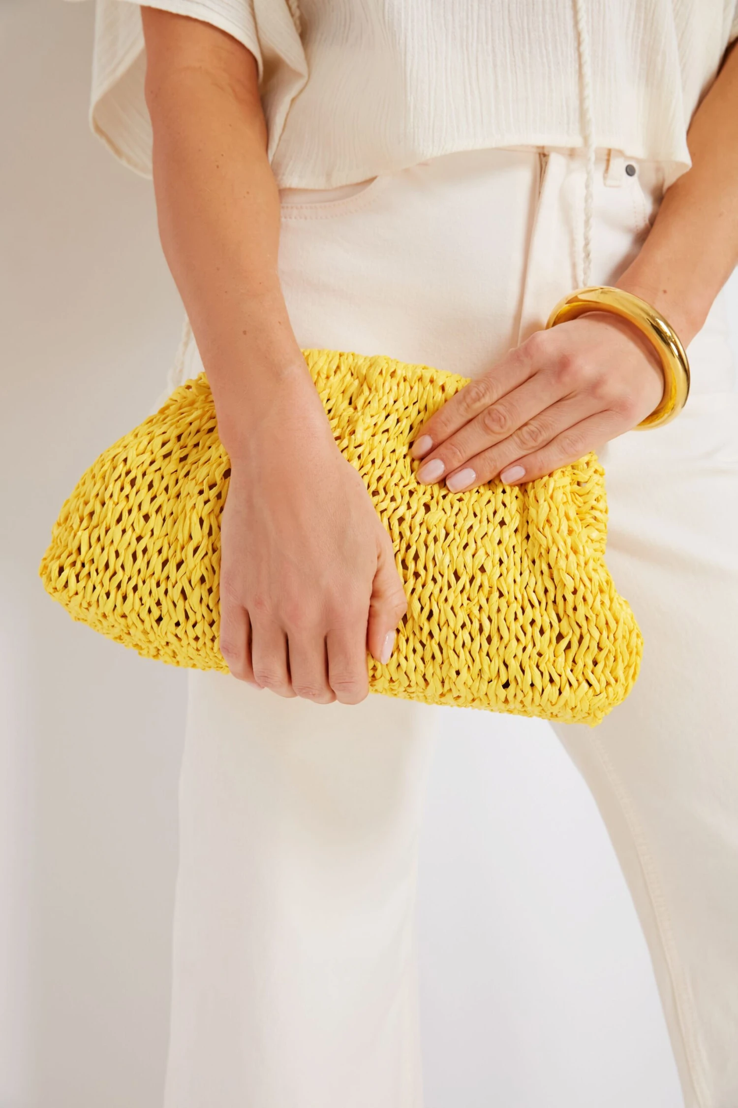 Yellow Raffia Game Clutch 5 Yellow Raffia Game Clutch - Image 3