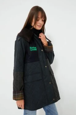 Navy Classic Barbour Ganni Burghley Jacket -Loeffler Cloth Shop rGMdytE0pmLjGRCijzKNov7HWFcl67ST 1