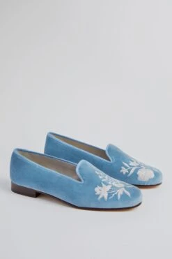 Wedgewood Blue Velvet Chinapaper Slippers -Loeffler Cloth Shop rHeT5OMl5KU6PEJrnkoxJeayq48whs7Q 1