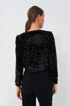 SELF PORTRAIT Black Sequin Cropped Jacket 11 SELF PORTRAIT Black Sequin Cropped Jacket -Loeffler Cloth Shop rMll0sFfHSECRAoNpgt20kdipl5yJuse 1