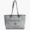 CHANEL Grey Deauville MM Chain Tote