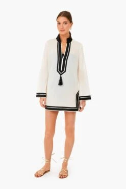 Tory Burch French Cream And Black Solid Tory Tunic -Loeffler Cloth Shop reKRoOzNQEdtOvRZWVndVCCLGRedumfy 1