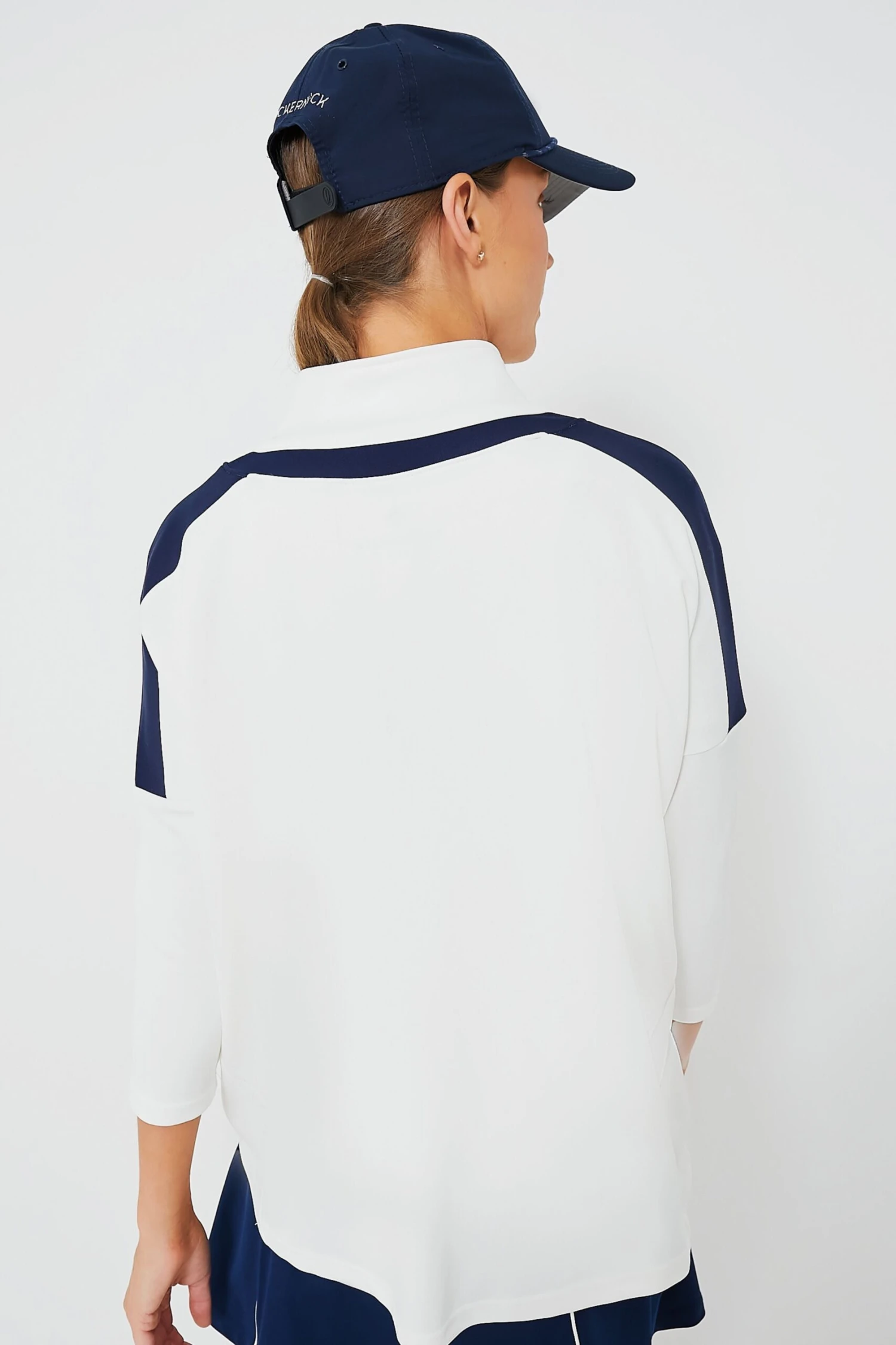 White And Navy Amelie Quarter Zip 5 White And Navy Amelie Quarter Zip - Image 4