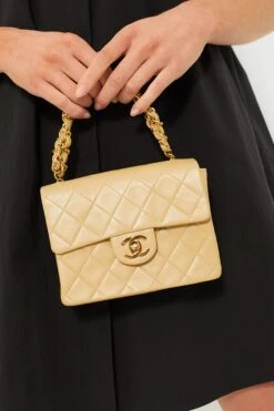 CHANEL Beige Mini Square Vintage Bag -Loeffler Cloth Shop serMtP1RErwl7hDr67QweVR1Pne0f9HY 1