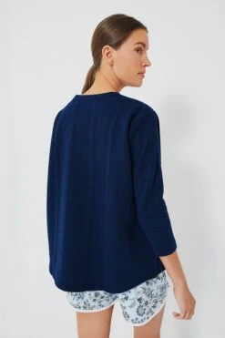 Navy Cable Ally Swing Sweatshirt -Loeffler Cloth Shop sonuECYeSFpezJ4iaJVk8YcBpNfF4ySC 1