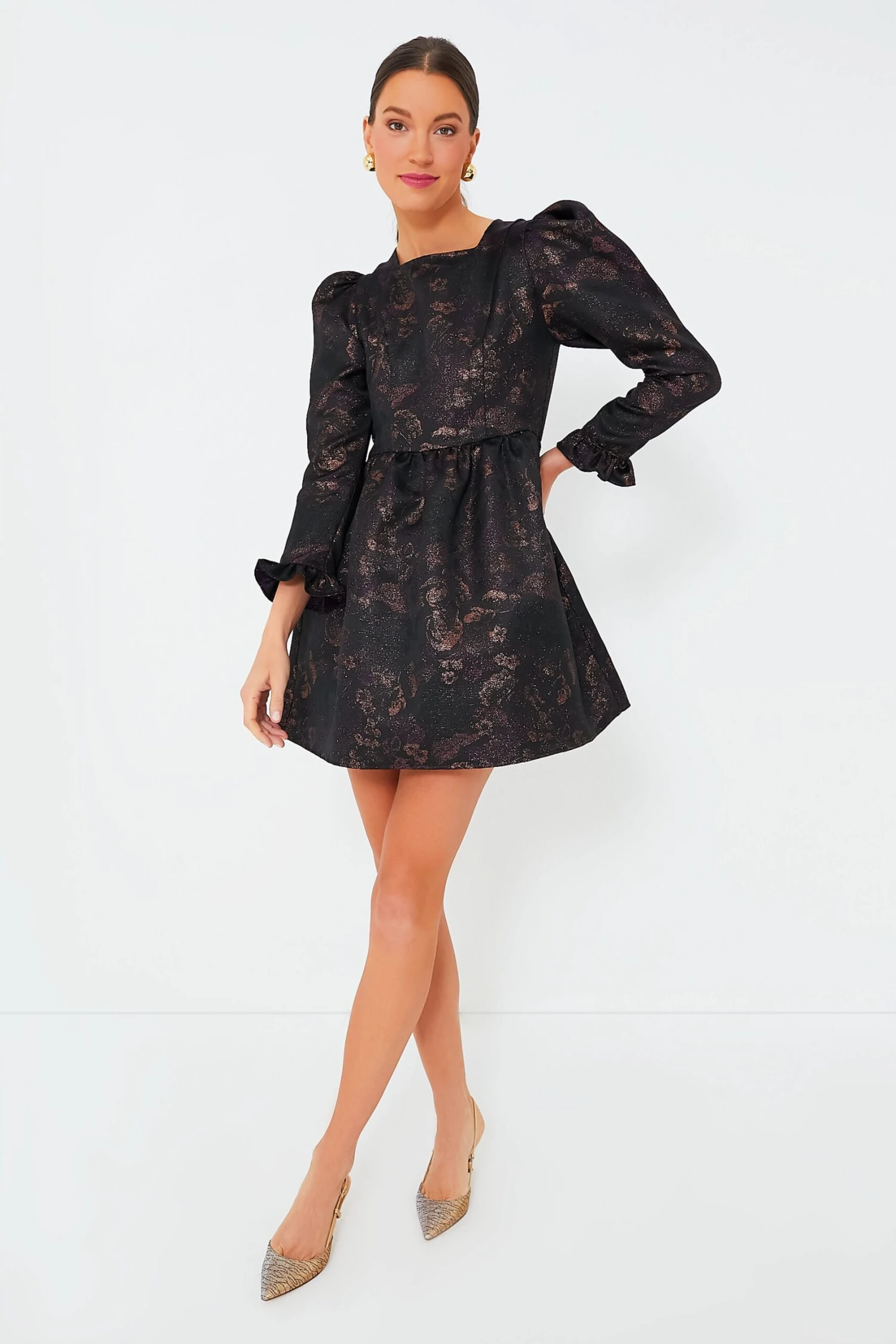 Enchantress Jacquard Square Neck Mini Prairie Dress 3 Enchantress Jacquard Square Neck Mini Prairie Dress