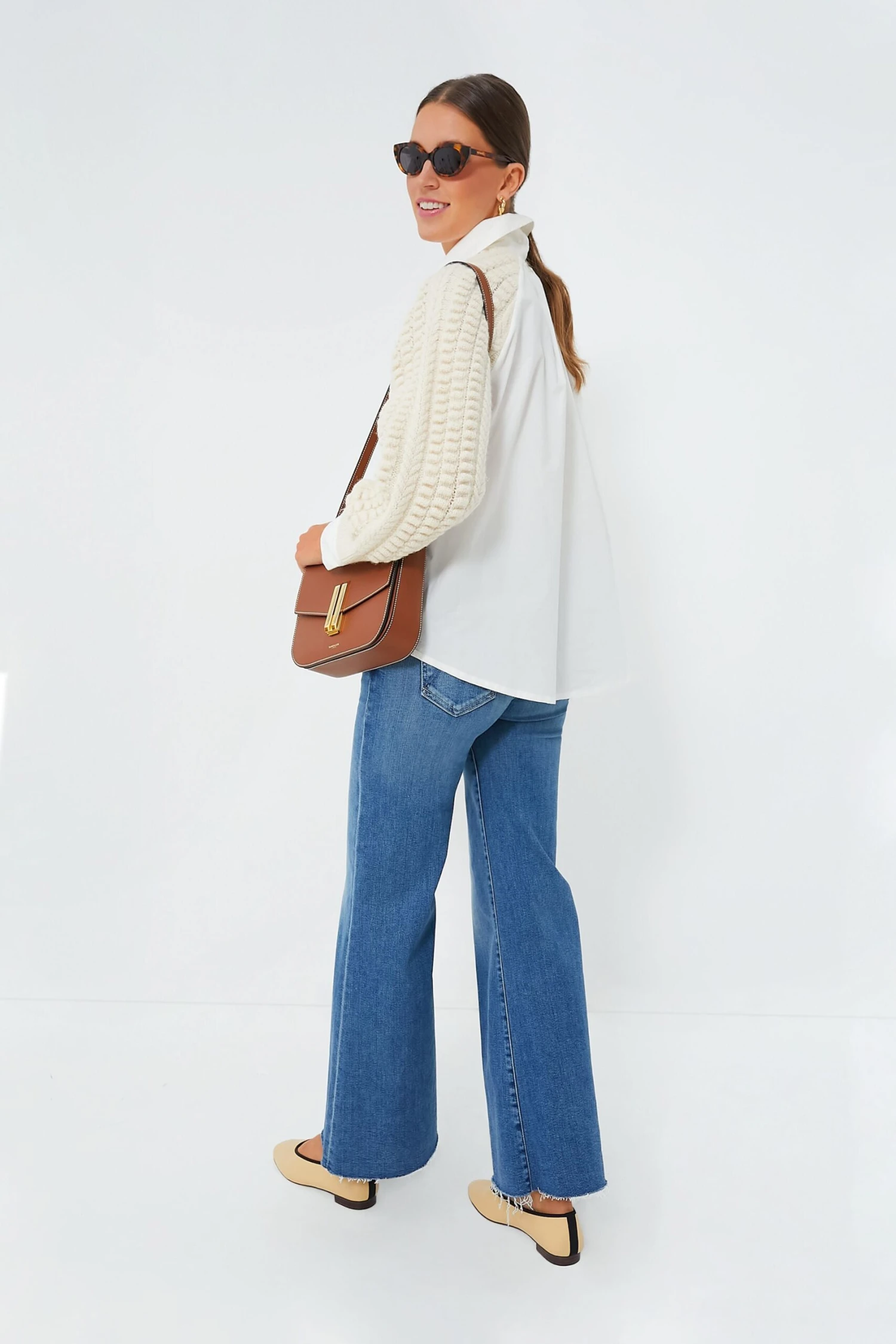Cream Leni Fisherman Cable Long Sleeve Combo Sweater 5 Cream Leni Fisherman Cable Long Sleeve Combo Sweater - Image 3