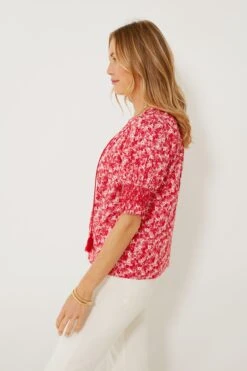 Red And Pink Floral V-Neck Colleen Blouse 9 Red And Pink Floral V-Neck Colleen Blouse -Loeffler Cloth Shop uZyMU6mvfGv29d5nLgPwp5GVCLAIbFLi 1