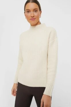 Varley Whitecap Grey Skyla Funnel Neck Knit