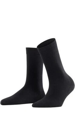 Falke Black Merino Cotton Blend Socks
