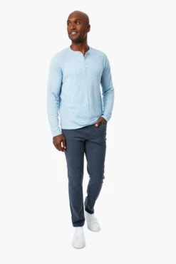 Light Blue Heather Cloud Long Sleeve Henley -Loeffler Cloth Shop vC3h3C6QWEJ6308ZZYCzTzjojnIIt7z2 1