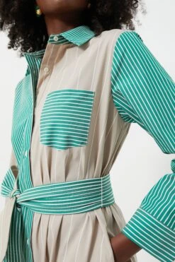 Tan And Green Striped Chessie Dress -Loeffler Cloth Shop vSNjuZkFHcrOCdWV5bSjbcl1h7Ox0ePd 1