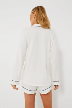 Eberjey Ivory Gisele Long Sleeve Short PJ Set -Loeffler Cloth Shop vUzXqV53RZnNNCOp091PSoMo9aIQ3Z0b 1